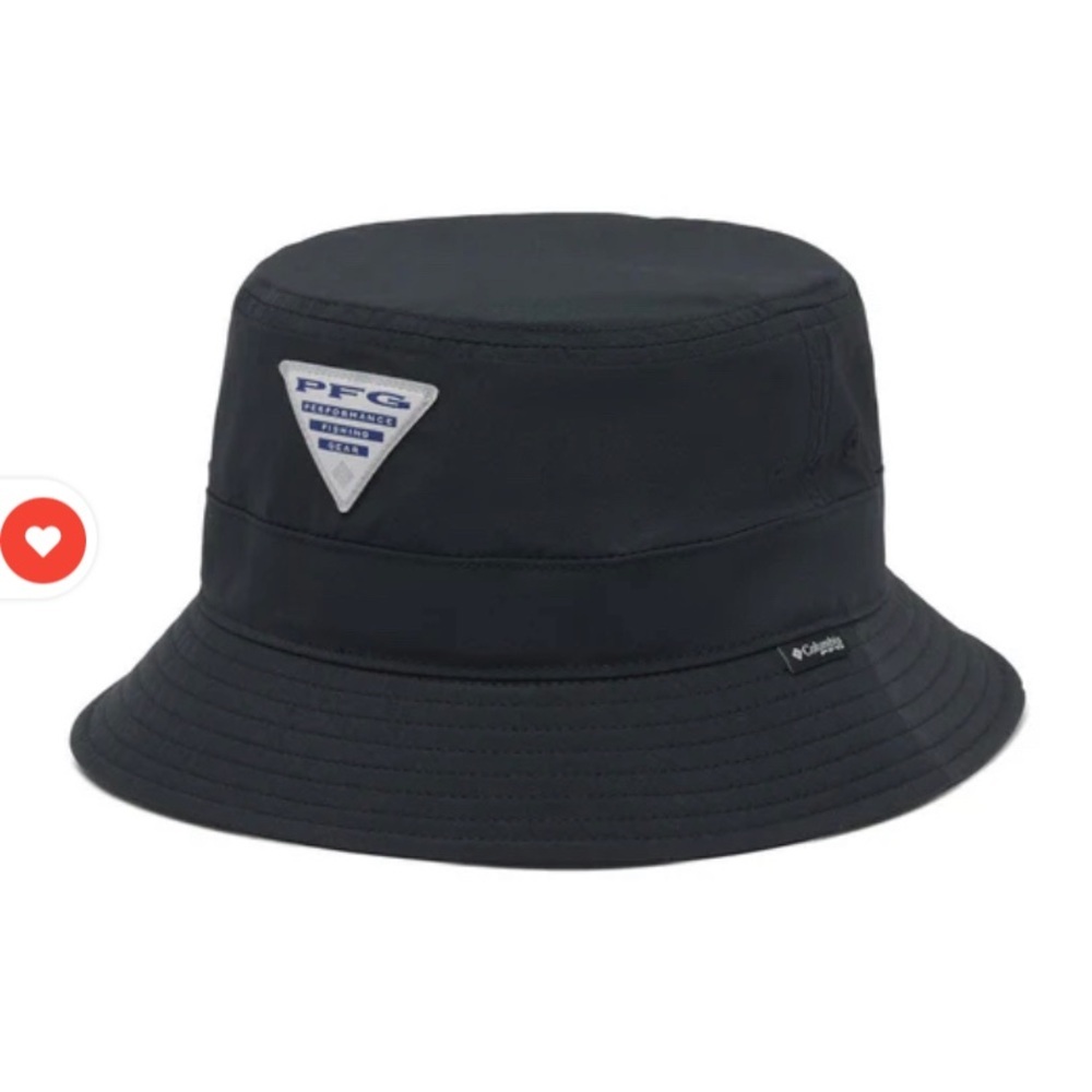 Columbia Black PFG Bucket Hat with Patch Logo